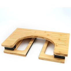 GOMINIMO Foldable Bamboo Toilet Step Stool with Non-Slip Base