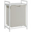 VASAGLE Laundry Hamper with Shelf and Pull-Out Bag 65L White BLH101W01