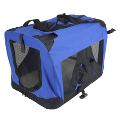 YES4PETS XL Portable Foldable Pet Dog Puppy Cat Soft Crate Cage-Blue