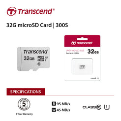 Transcend 32GB UHS-I U1 microSD Card - High Speed, Class 10
