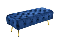 Shirley Ottoman Blue Velvet