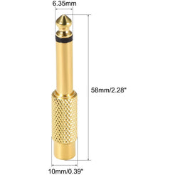 1/4" Mono Male to RCA Female Audio Adapter - Gold Plated