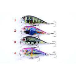 4x 5.5cm Popper Crank Bait Fishing Lure Lures Surface Tackle Saltwater