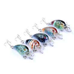 5x 4.5cm Popper Crank Bait Fishing Lure Lures Surface Tackle Saltwater