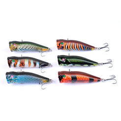 6X 7cm Popper Poppers Fishing Lure Lures Surface Tackle Fresh Saltwater