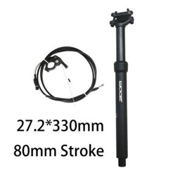 ZOOM SPD-802 Adjustable Height via Thumb Remote Lever - Internal Cable 27.2mm Diameter 80mm Travel Dropper Seatpost