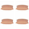 Pack of 4 Dandi Orange & White Striped Nautical Cushion Covers 40x40cm