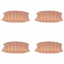 Pack of 4 Dandi Orange & White Striped Nautical Cushion Covers 40x40cm