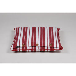 Aqua Red & White Striped Cushion Cover