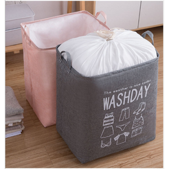 Ex-Large Capacity Collapsible Laundry Basket Foldable Washing Bin Hamper Linen (Grey)