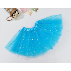Sequin Tulle Tutu Skirt Ballet Kids Princess Dressup Party Baby Girls Dance Wear, Blue, Kids