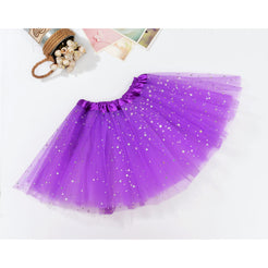 Sequin Tulle Tutu Skirt Ballet Kids Princess Dressup Party Baby Girls Dance Wear, Purple, Kids