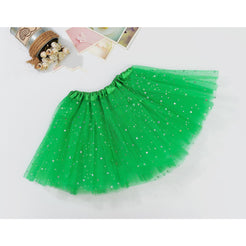 Sequin Tulle Tutu Skirt Ballet Kids Princess Dressup Party Baby Girls Dance Wear, Green, Kids