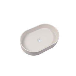 Ultra Modern Concrete Cement Wash Basin Counter Top Matte White Oval Basin