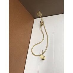 2021 New Brass Burnished Gold  round hand held SHOWER HEAD  adjust holder mixer