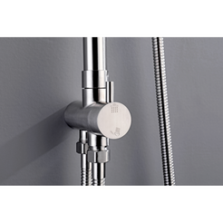 2023 Brushed Nickel Solid Stainless Steel 304 made shower set w diverter 200 mm head sprayer hand held head Suit Outdoor