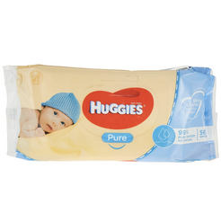 Huggies Pk56 Baby Wipes Pure Unscented Sticky Top