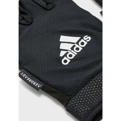 Adidas Adjustable Essential Gloves Weight Lifting Gym Workout Training - Black - Small