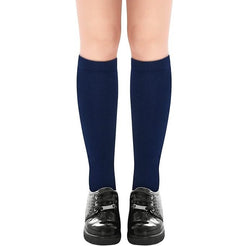 1x Pair School Uniform Knee High Socks Cotton Rich Girls Boys Kids - Navy - 2-8 (10-12 Years Old)