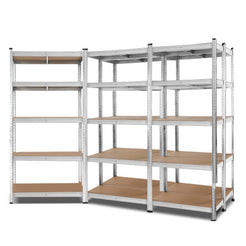 Giantz 5x1.8M Garage Shelving Warehouse Rack Pallet Racking Storage Shelf Silver