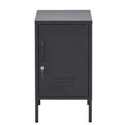 ArtissIn Bedside Table Metal Cabinet - MINI Black