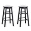 Artiss 2x Bar Stools Round Chairs Wooden Black