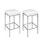 Artiss 2x Bar Stools Leather Padded Metal White