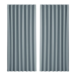 Artiss 2X Blockout Curtains Eyelet 300x230cm Grey