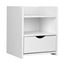 Artiss Bedside Table 1 Drawer with Shelf - FARA White