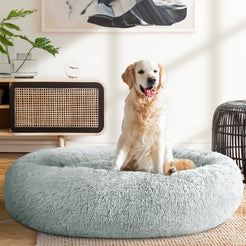 i.Pet Pet Bed Dog Cat 110cm Calming Extra Large Soft Plush Light Grey