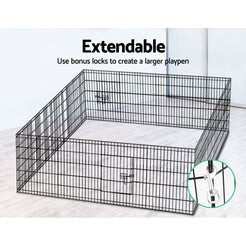 i.Pet 30" 8 Panel Dog Playpen Pet Fence Exercise Cage Enclosure Play Pen