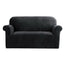 Artiss Sofa Cover Couch Covers 2 Seater Velvet Black