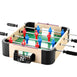 a foosball table with foosball pieces in it