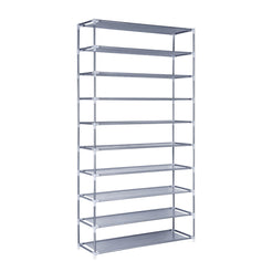 10-Tier Stackable Shoe Rack with Sturdy Metal Frame & Non-Woven Fabric