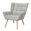 Artiss Modern Grey Linen Armchair with Tufted Design and Sturdy Frame