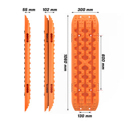 X-BULL 2PCS Recovery Tracks Snow Tracks Mud tracks 4WD With 4PC mounting bolts Orange