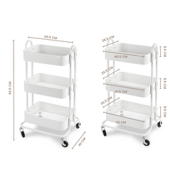 EKKIO Kitchen Trolley Cart 3 Tier (White) EK-KTC-101-DSH