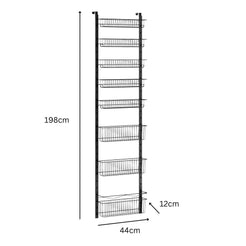 GOMINIMO 8 Tier Adjustable Baskets Over the Door Pantry Organizer Spice Rack