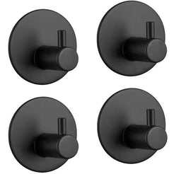 Gominimo Round Stainless Steel Wall Hook 4pcs (Black) GO-WH-100-FQJ