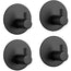 Gominimo Round Stainless Steel Wall Hook 4pcs (Black) GO-WH-100-FQJ