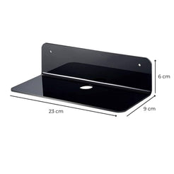 GOMINIMO Acrylic Floating Wall Shelves Set of 2 with Cable Clips (Black) GO-FWS-102-SYD