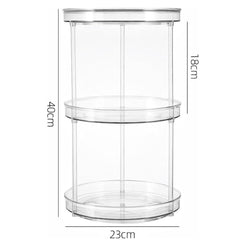 GOMINIMO 3 Tier Turntable Cabinet Organizer (Transparent) GO-TCO-101-BL