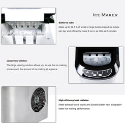 Miraklass Ice Maker Machine Stainless Steel 2.2L