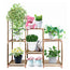 NOVEDEN Wood Plant Stand Indoor Outdoor (3 Tiers 7 Potted Ladder) NE-PS-100-YT