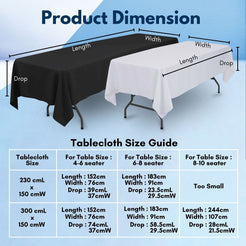 GOMINIMO Polyester Table Cloth 230cm (Black)