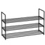 SONGMICS 3-Shelf Metal Shoe Rack Entryway Black LSA303B02