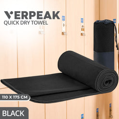 VERPEAK Quick Dry Gym Sport Towel 110*175CM (Black) VP-QDT-105-JLJD