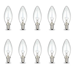 Bulk 10x E14 40W 220V Light Bulbs - C35 Candle Globe For Himalayan Salt Lamp