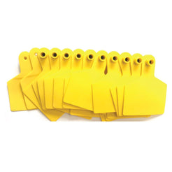 100x Cattle Ear Tags - XL Yellow Blank Cow Sheep Livestock Labels
