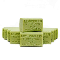 200g Plant Oil Soap Bar - Lemongrass & Lemon Myrtle - Australian Made - Set of 10